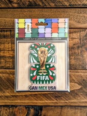 NEW Official FIFA World Cup 2026 Laser Cut Layered Icon Magnet Hosts MEXICO USA
